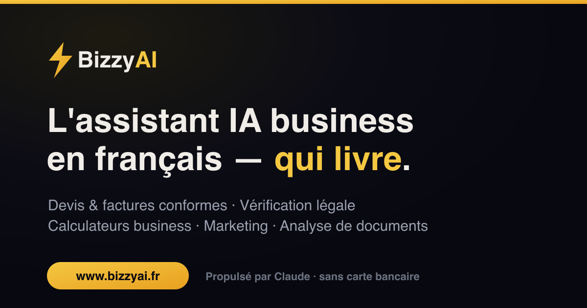 Aperçu BizzyAI, assistant IA business